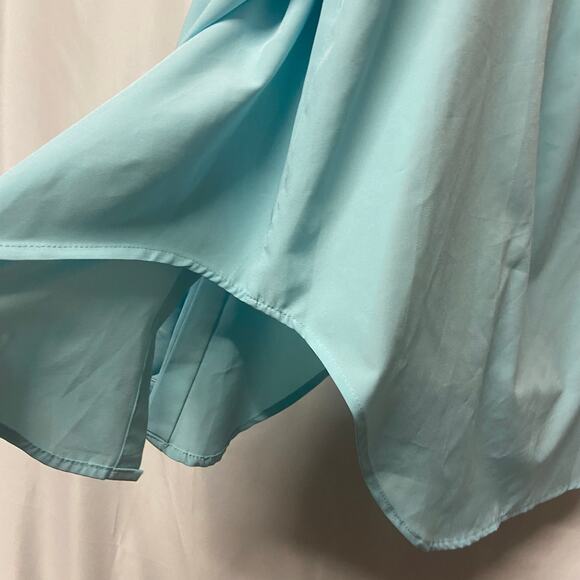 Teal Button Up Long Roll Tab Sleeve No Brand Tag XXL - Picture 4 of 6